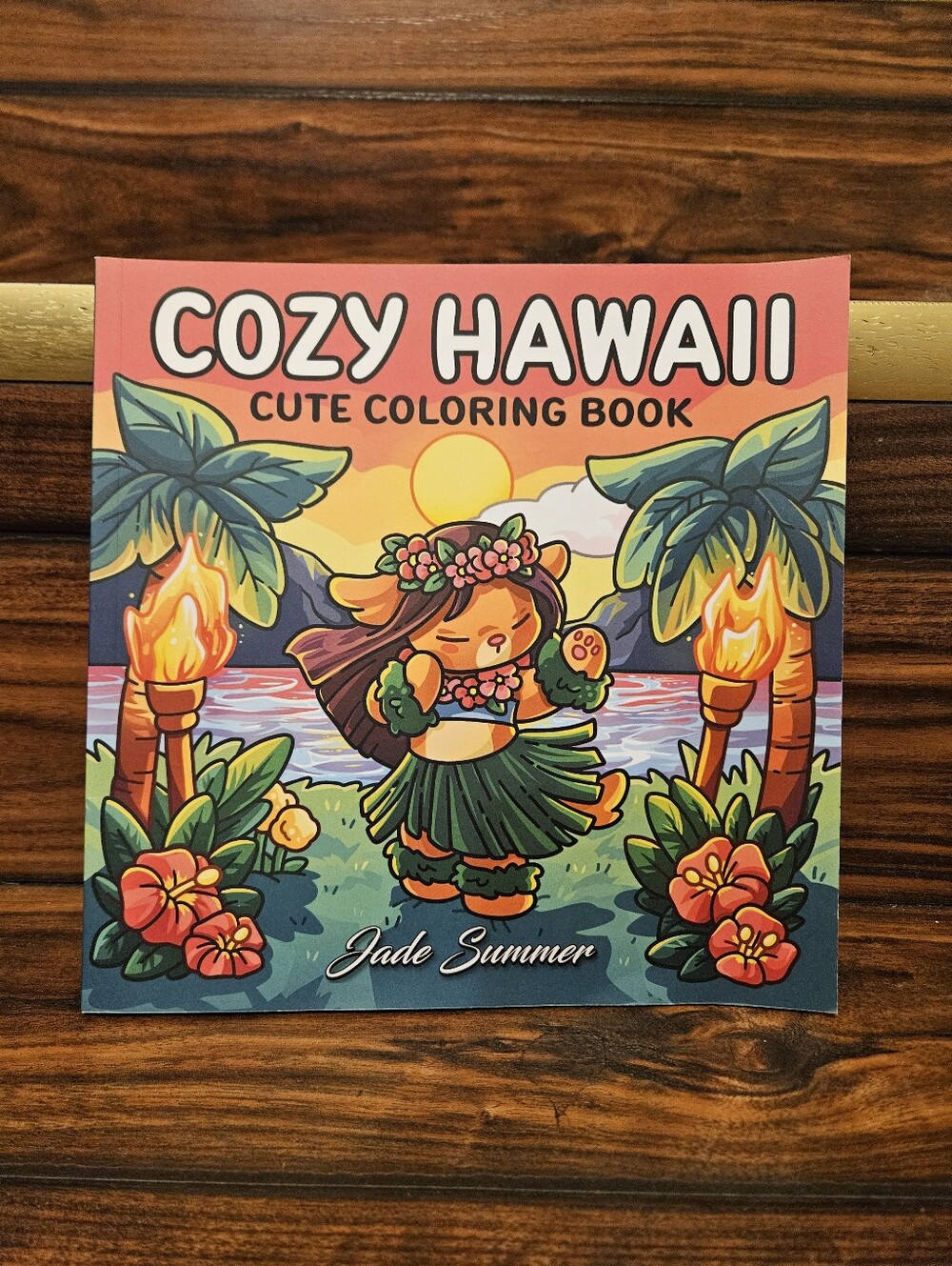 COZY HAWAII Cute Coloring Book Jade Summer Tropical Island Beach Adult Teens Art